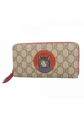 Gucci Wallet GG Supreme Brown Gold